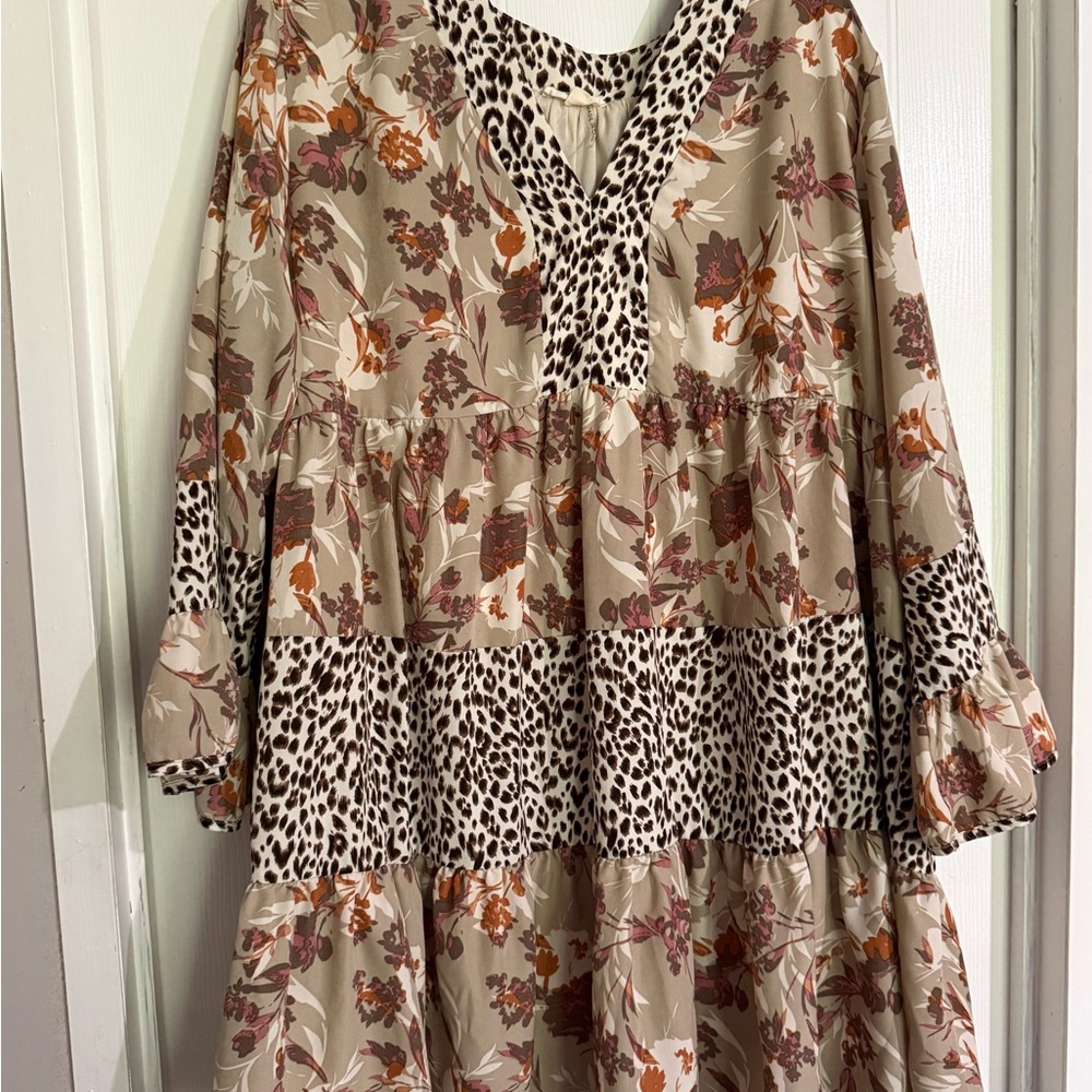 Floral and Animal Print Dress
